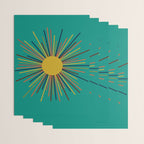 Mid Mod Sun II on Turquoise Teal Wrapping Paper Gallery Image 3