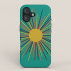 Mid Mod Sun II on Turquoise Teal iPhone Case Gallery Image 1