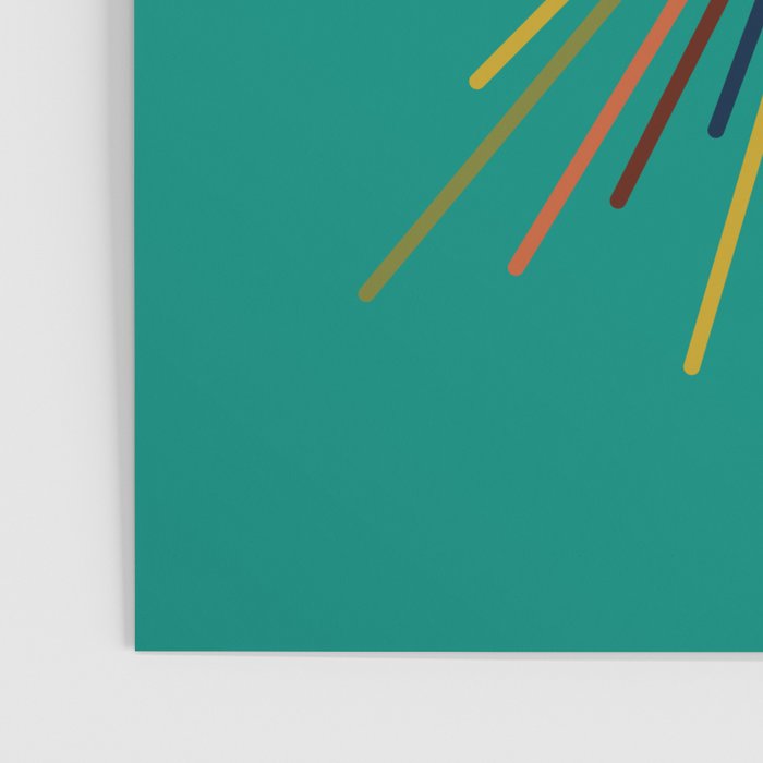 Mid Mod Sun II on Turquoise Teal Poster Gallery Image 3