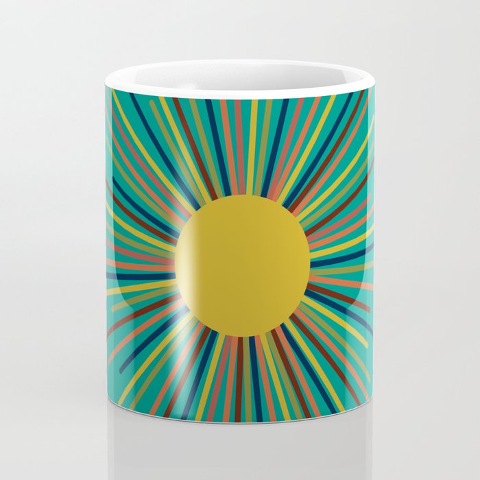 Mid Mod Sun II on Turquoise Teal Coffee Mug Gallery Image 4