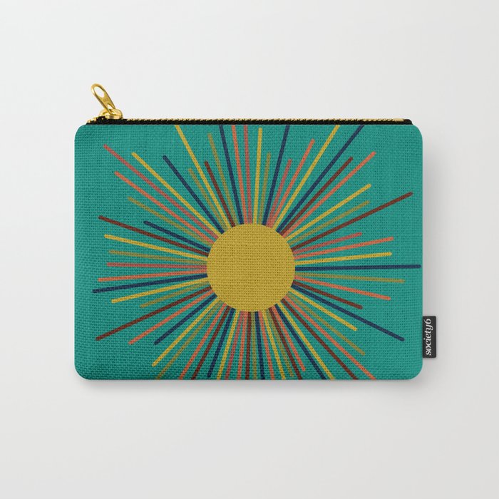 Mid Mod Sun II on Turquoise Teal Carry All Pouch Gallery Image 1