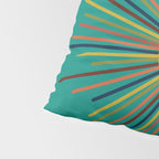 Mid Mod Sun II on Turquoise Teal Pillow Sham Gallery Image 4