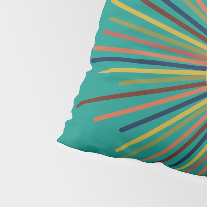 Mid Mod Sun II on Turquoise Teal Pillow Sham Gallery Image 4