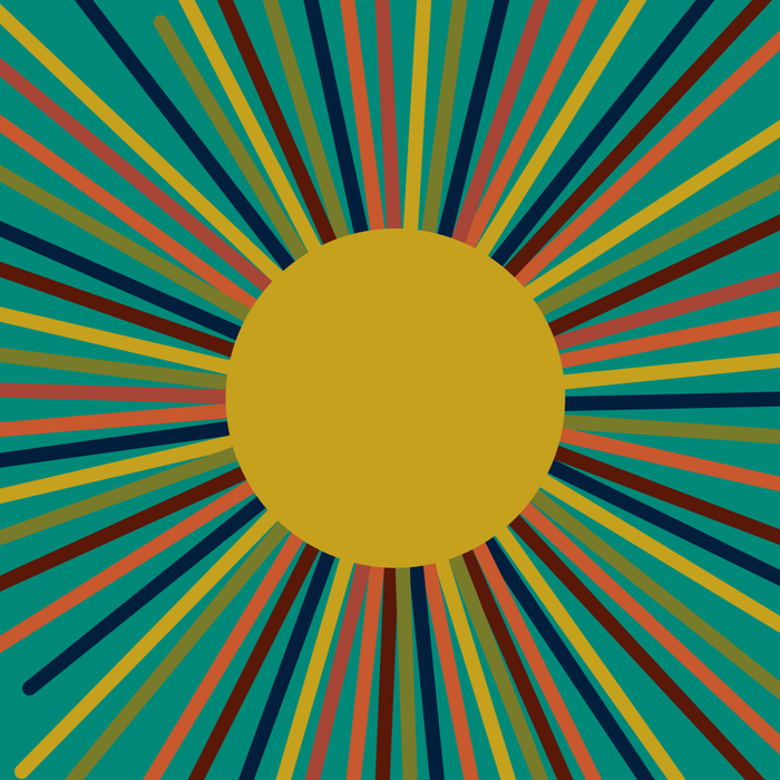 Mid Mod Sun II on Turquoise Teal Coffee Mug Gallery Image 2