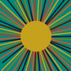 Mid Mod Sun II on Turquoise Teal Coffee Mug Gallery Image 2