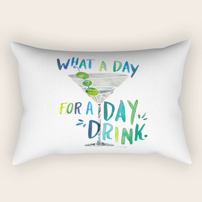 What a Day for a Day Drink - Blue & Green Palette Rectangular Pillow Gallery Image 2