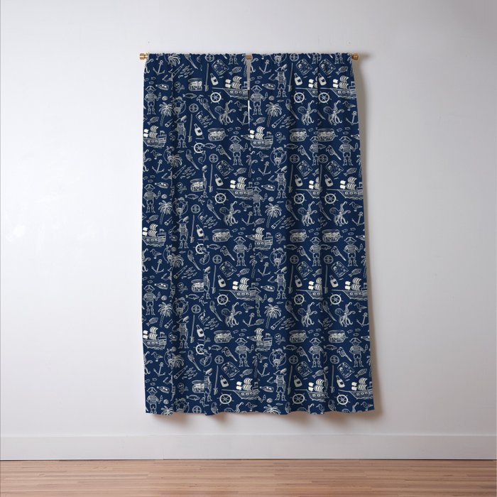 Pirate Play - Blue Window Curtain Gallery Image 3