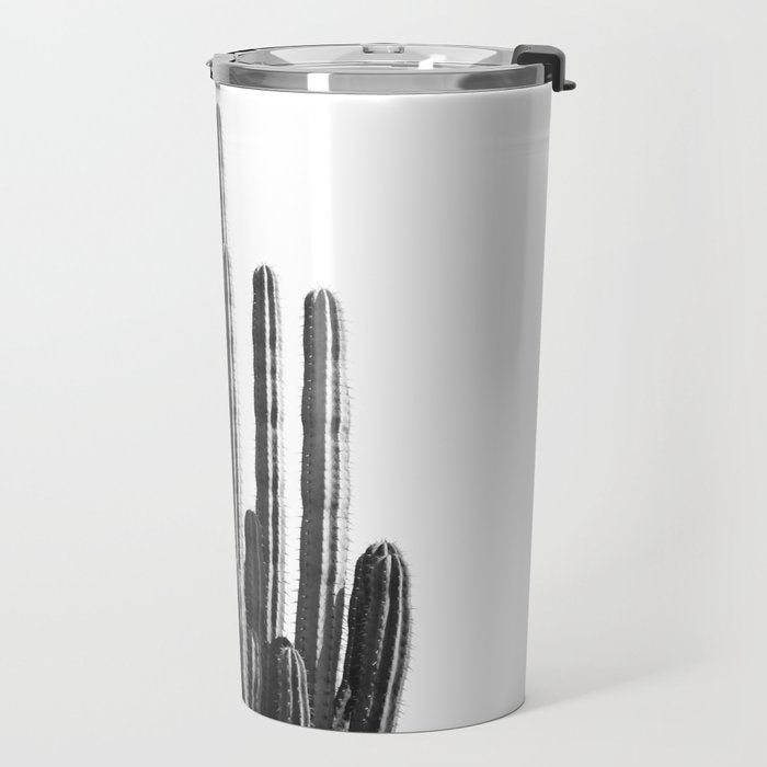 Black and White Cactus Travel Mug Gallery Image 2