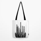 Black and White Cactus Tote Bag Gallery Image 2