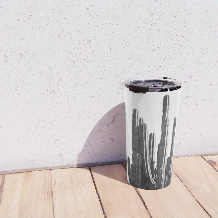 Black and White Cactus Travel Mug Gallery Image 4