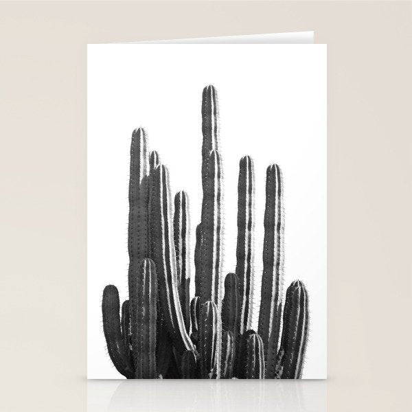 Black and White Cactus Stationery Card Gallery Image 2