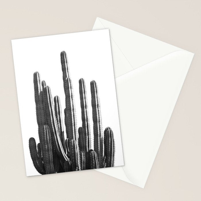 Black and White Cactus Stationery Card Gallery Image 2
