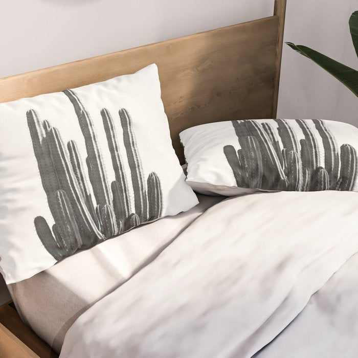 Black and White Cactus Pillow Sham Gallery Image 2