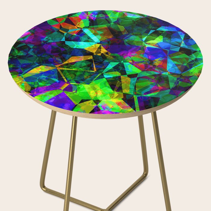 Neon prismatic techno shapes Side Table Gallery Image 2