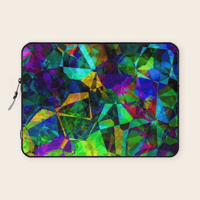 Neon prismatic techno shapes Laptop Sleeve Gallery Image 1