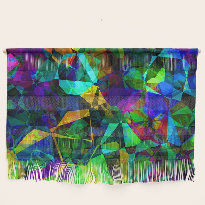 Neon prismatic techno shapes Wall Hanging Gallery Image 1