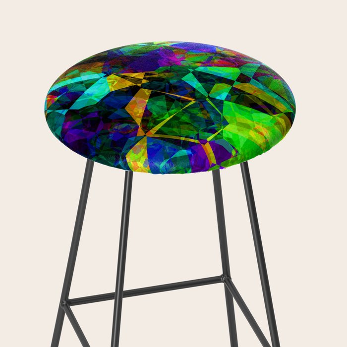 Neon prismatic techno shapes Stool Gallery Image 2