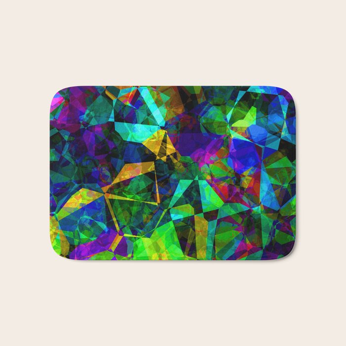 Neon prismatic techno shapes Bath Mat Gallery Image 1