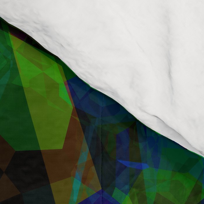 Neon prismatic techno shapes Comforter Gallery Image 4