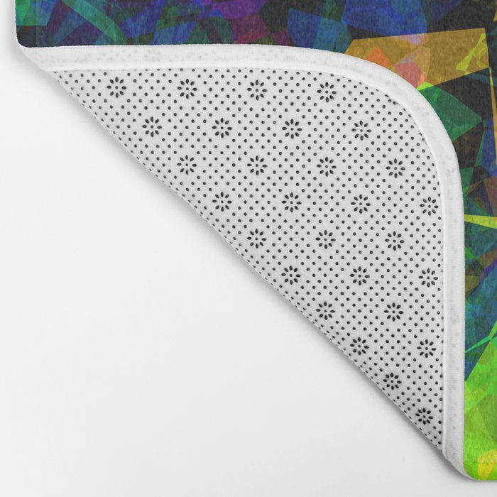 Neon prismatic techno shapes Bath Mat Gallery Image 2
