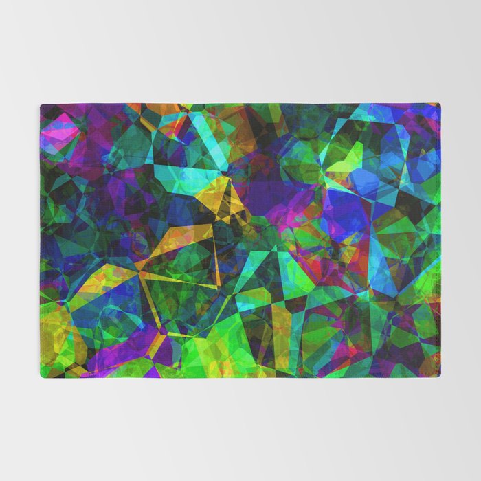 Neon prismatic techno shapes Rug Gallery Image 2
