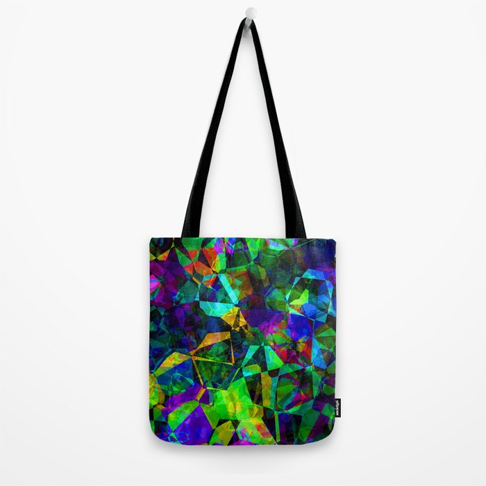 Neon prismatic techno shapes Tote Bag Gallery Image 2