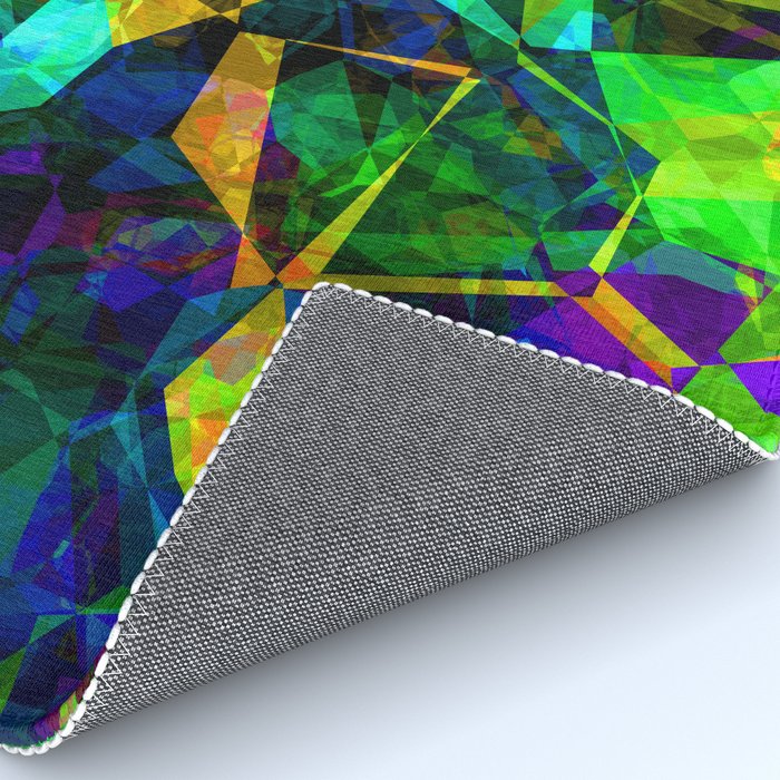 Neon prismatic techno shapes Rug Gallery Image 4