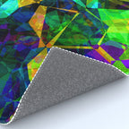 Neon prismatic techno shapes Rug Gallery Image 4