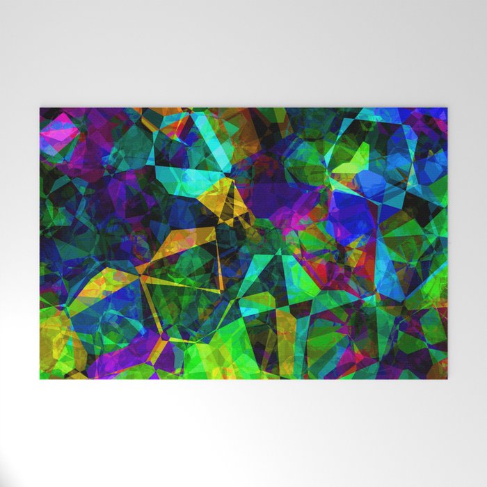 Neon prismatic techno shapes Welcome Mat Gallery Image 1