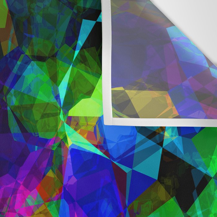 Neon prismatic techno shapes Wall Tapestry Gallery Image 3