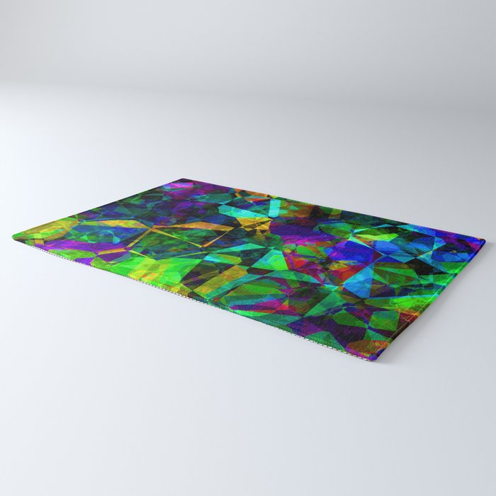 Neon prismatic techno shapes Rug Gallery Image 3