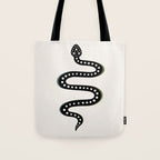 Minimal Snake - Black Tote Bag Gallery Image 1