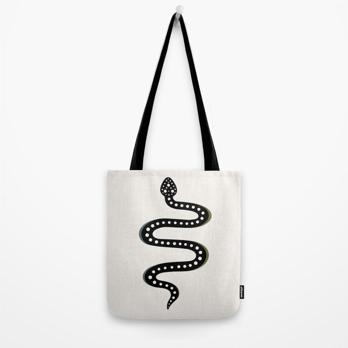Minimal Snake - Black Tote Bag Gallery Image 2