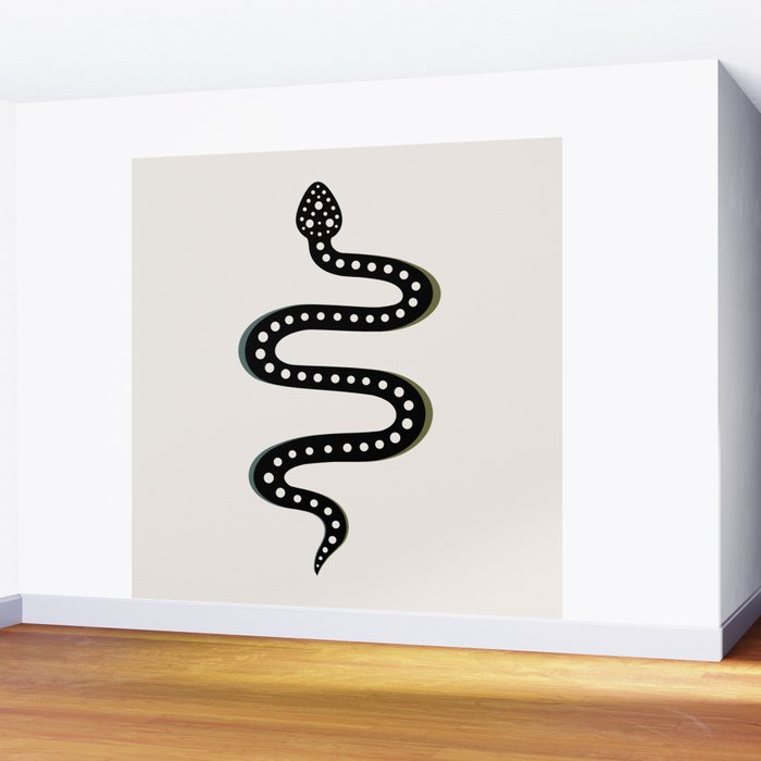 Minimal Snake - Black Wall Mural Gallery Image 2
