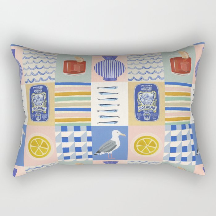Seaside poster Rectangular Pillow Gallery Image 2
