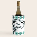 Mid-Century Modern Art Cocktail Teal Wine Chiller Gallery Image 1