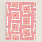 Vintage flower postage stamp pattern Jigsaw Puzzle Gallery Image 1