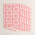 Vintage flower postage stamp pattern Wrapping Paper Gallery Image 3