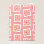 Vintage flower postage stamp pattern Stationery Card Gallery Image 2