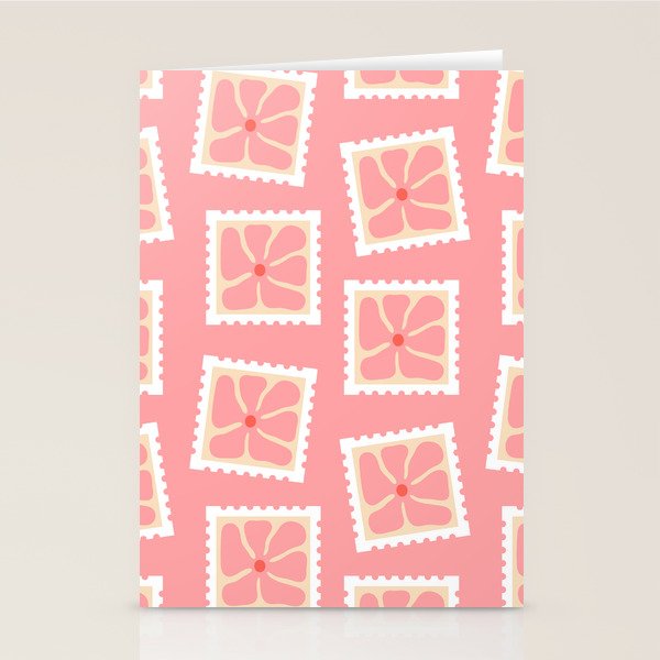 Vintage flower postage stamp pattern Stationery Card Gallery Image 2