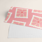 Vintage flower postage stamp pattern Wrapping Paper Gallery Image 2