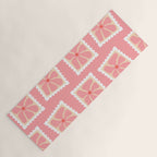Vintage flower postage stamp pattern Yoga Mat Gallery Image 1
