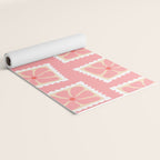 Vintage flower postage stamp pattern Yoga Mat Gallery Image 2