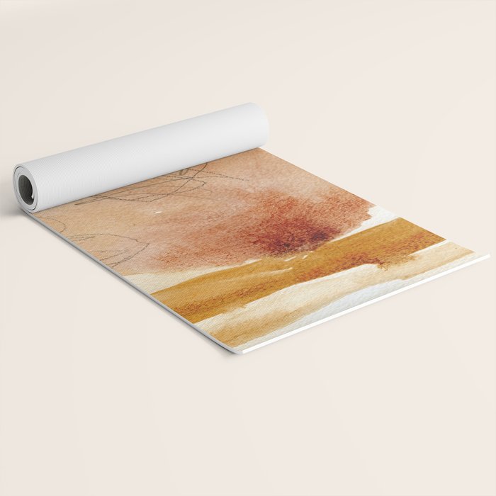 Coming and Going watercolor abstract painting modern minimalist Yoga Mat Gallery Image 2