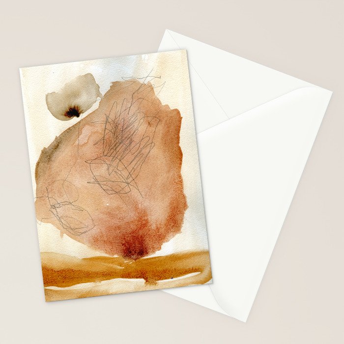 Coming and Going watercolor abstract painting modern minimalist Stationery Card Gallery Image 2