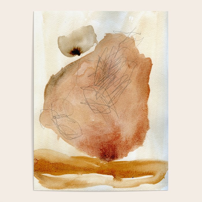Coming and Going watercolor abstract painting modern minimalist Poster Gallery Image 4