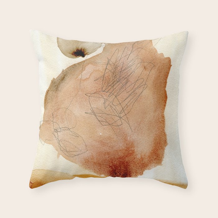 Coming and Going watercolor abstract painting modern minimalist Throw Pillow Gallery Image 6