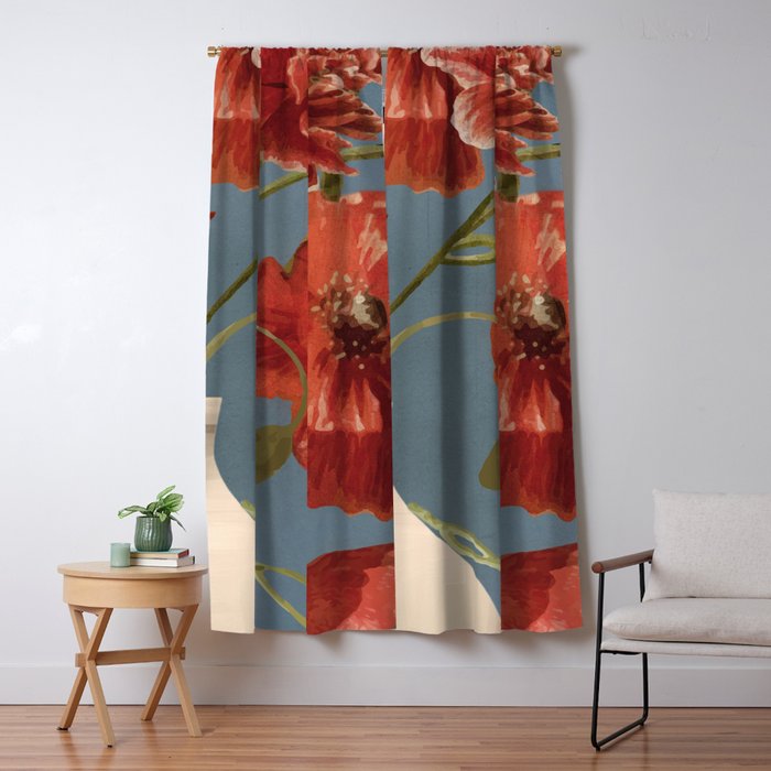 Poppies in Vase 1 Window Curtain Gallery Image 5
