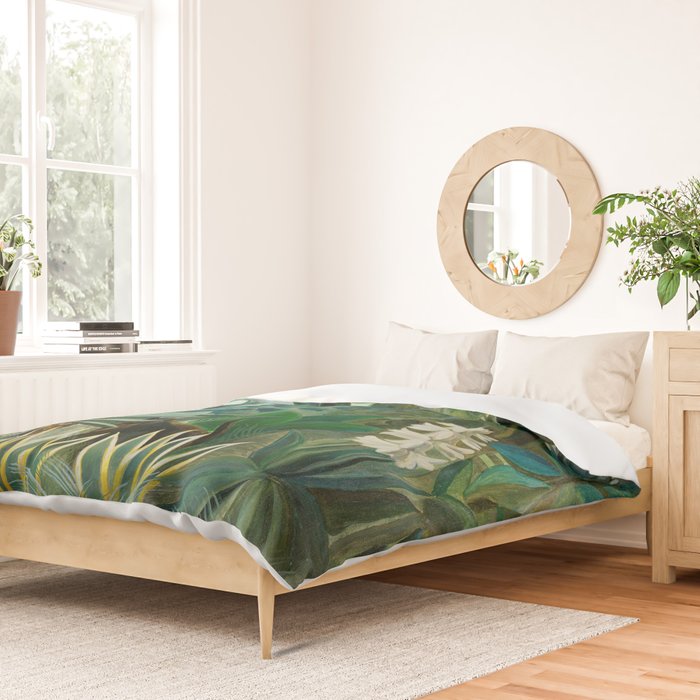 The Equatorial Jungle (1909) by Henri Rousseau Duvet Cover Gallery Image 2