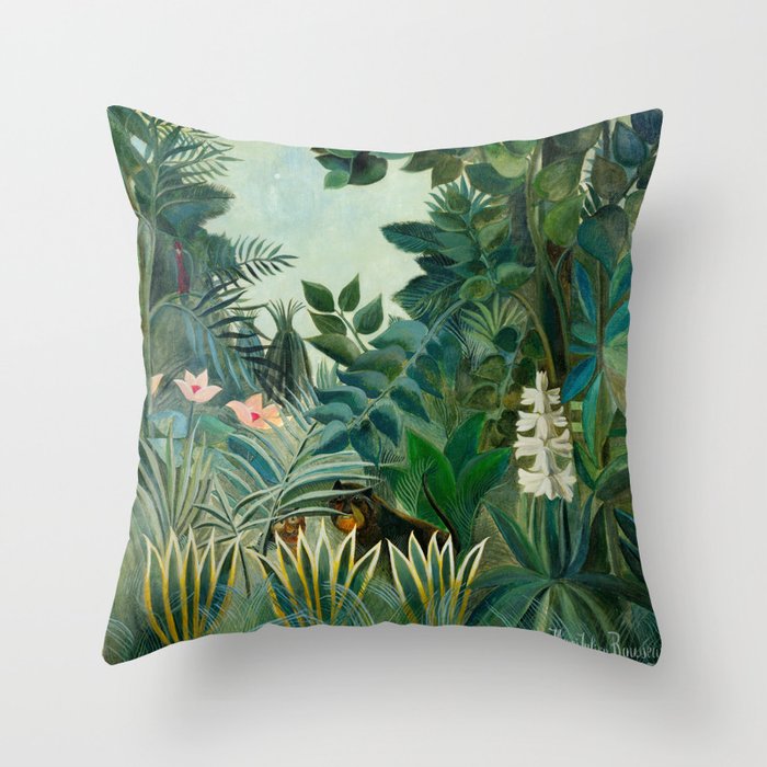 The Equatorial Jungle (1909) by Henri Rousseau Throw Pillow Gallery Image 6